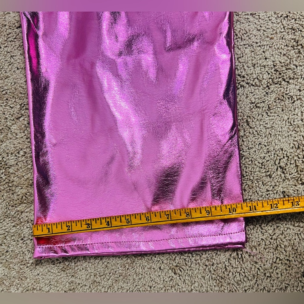 Pink Metallic High-Rise Cargo Pants – Lined, Fits Like L - Picture 13 of 16